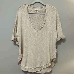 Free People Distressed Deep V-Neck